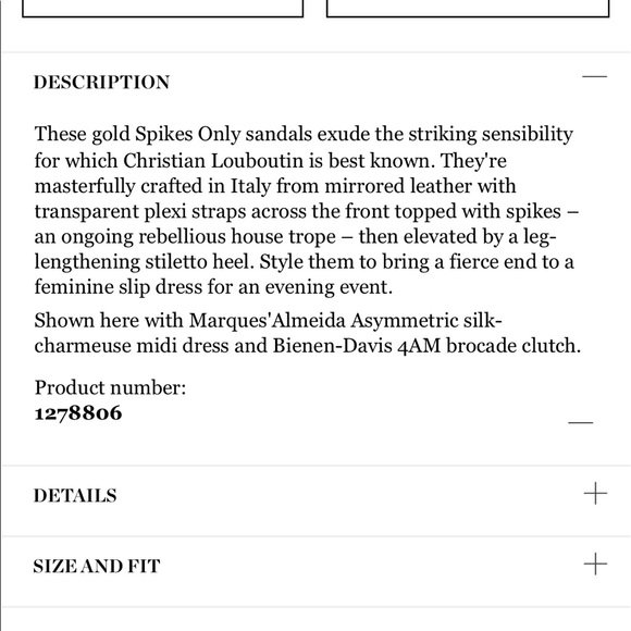 Christian Louboutin Gold Only Spikes 85 Sandals - Picture 12 of 12